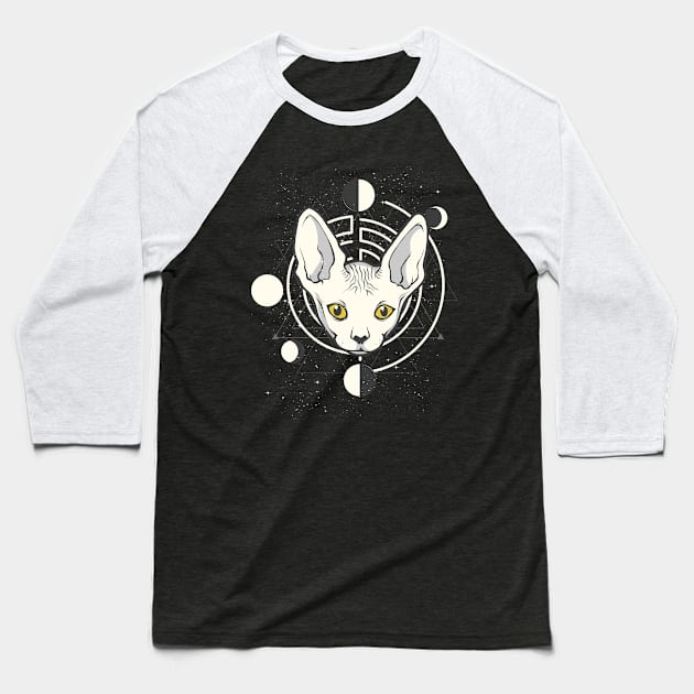 Space Sphinx Cat Baseball T-Shirt by madeinchorley